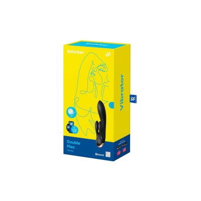 Смартвібратор-кролик із подвійним відростком Satisfyer Double Flex Black Смартвібратор-кролик із подвійним відростком Satisfyer Double Flex Black