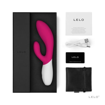 Вібратор-кролик LELO Ina Wave 2 Cerise, манливий рух стовбура + вібрації Вібратор-кролик LELO Ina Wave 2 Cerise, манливий рух стовбура + вібрації