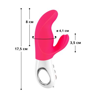 Вібратор-кролик Fun Factory MISS BI pink/white, 2 незалежні мотори, діаметр 4,2 см