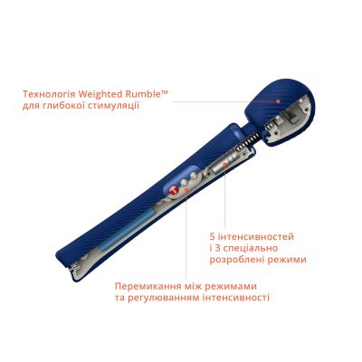 Вібромасажер Fun Factory VIM Vibrating Wand midnight blue, суперпотужний та легкий, до 6 годин роботи Вібромасажер Fun Factory VIM Vibrating Wand midnight blue, суперпотужний та легкий, до 6 годин роботи