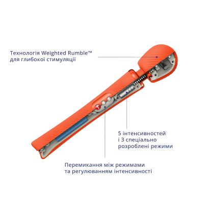Вібромасажер Fun Factory VIM Vibrating Wand sunrise orange, суперпотужний та легкий, до 6 годин роботи Вібромасажер Fun Factory VIM Vibrating Wand sunrise orange, суперпотужний та легкий, до 6 годин роботи