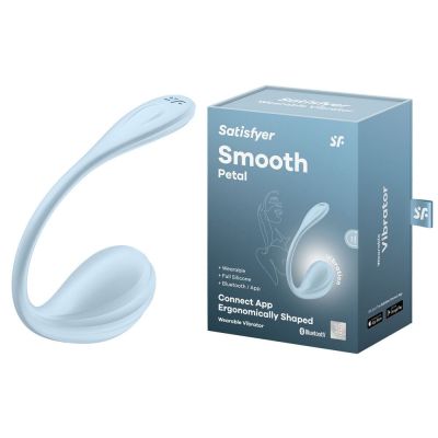 Віброяйце Satisfyer Smooth Petal Connect App Light Blue Віброяйце Satisfyer Smooth Petal Connect App Light Blue