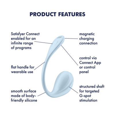 Віброяйце Satisfyer Smooth Petal Connect App Light Blue Віброяйце Satisfyer Smooth Petal Connect App Light Blue