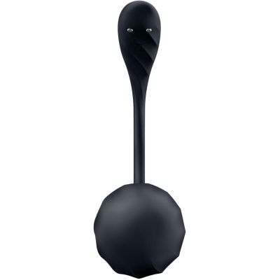 Смарт-віброяйце Satisfyer Ribbed Petal Connect App Black, керування зі смартфона, пульт ДК