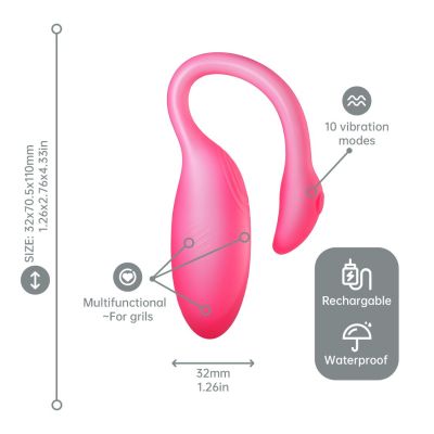 Смарт-віброяйце Magic Motion Flamingo Max Pink 2 в 1: віброяйце та тренажер Кегеля, 10 режимів