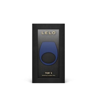 Ерекційне кільце з вібрацією LELO Tor 3 Base Blue, керування зі смартфона