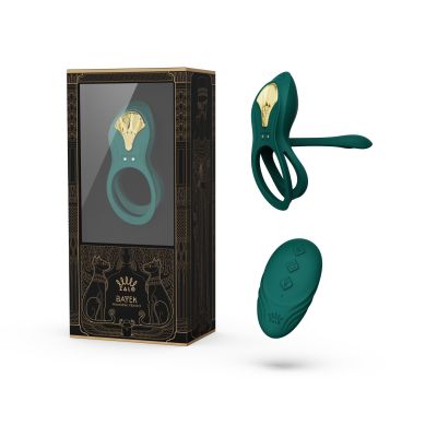 Смарт ерекційне кільце Zalo BAYEK Turquoise Green, подвійне з ввідною частиною, пульт ДК Смарт ерекційне кільце Zalo BAYEK Turquoise Green, подвійне з ввідною частиною, пульт ДК
