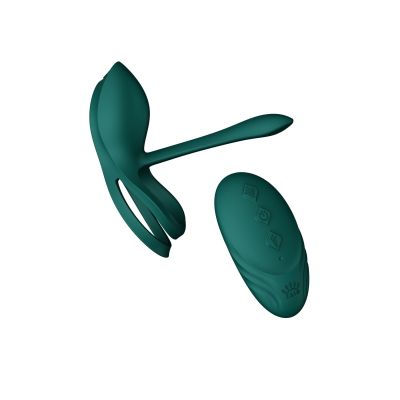 Смарт ерекційне кільце Zalo BAYEK Turquoise Green, подвійне з ввідною частиною, пульт ДК Смарт ерекційне кільце Zalo BAYEK Turquoise Green, подвійне з ввідною частиною, пульт ДК