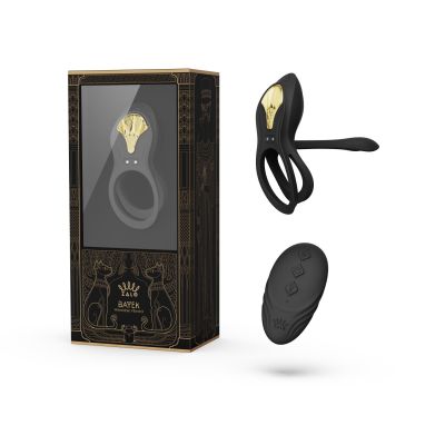 Смарт ерекційне кільце Zalo — BAYEK Obsidian Black, подвійне з ввідною частиною, пульт ДК Смарт ерекційне кільце Zalo — BAYEK Obsidian Black, подвійне з ввідною частиною, пульт ДК