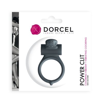 Ерекційне кільце Dorcel Power Clit Black V2 з вібрацією та язичком з щіточкою Ерекційне кільце Dorcel Power Clit Black V2 з вібрацією та язичком з щіточкою