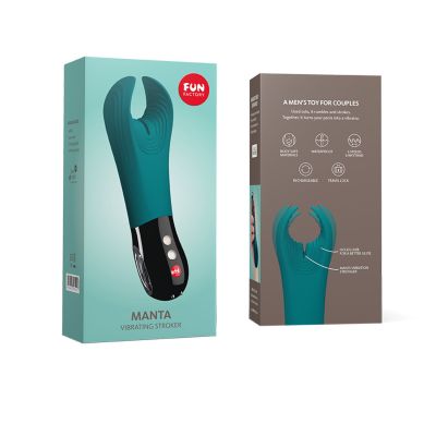Вібратор для пеніса Fun Factory MANTA deep sea blue/black, підходить для парних ігор Вібратор для пеніса Fun Factory MANTA deep sea blue/black, підходить для парних ігор