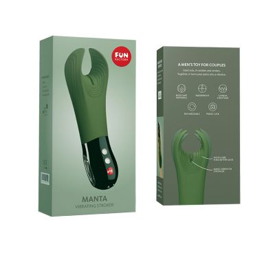Вібратор для пеніса Fun Factory MANTA moss green/black, підходить для парних ігор Вібратор для пеніса Fun Factory MANTA moss green/black, підходить для парних ігор
