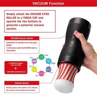 Автоматичний мастурбатор Tenga VACUUM GYRO ROLLER, ротація та вакуум, сумісний із Tenga Cup Автоматичний мастурбатор Tenga VACUUM GYRO ROLLER, ротація та вакуум, сумісний із Tenga Cup