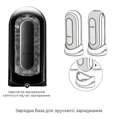 Мастурбатор Tenga Flip Zero Electronic Vibration Black, змінна інтенсивність, розкладний