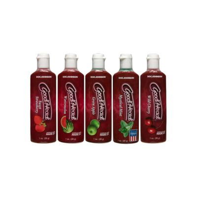 Змазка-гель для орал. сексу Doc Johnson GoodHead, набір 5×29мл, полуниця, вишня, кавун, м’ята, яблук