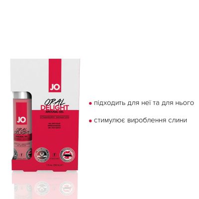 Гель для оральних пестощів System JO Oral Delight — Strawberry Sensation (30 мл), ефект «холод-тепло» Гель для оральних пестощів System JO Oral Delight — Strawberry Sensation (30 мл), ефект «холод-тепло»