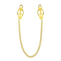 Затискачі для сосків з ланцюжком Feral Feelings — Clover nipple clamps, золото/білий