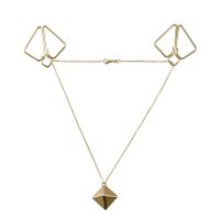 Затискачі для сосків з важкою підвіскою LOCKINK Nipple Clamps with Heavy Pendant - Golden