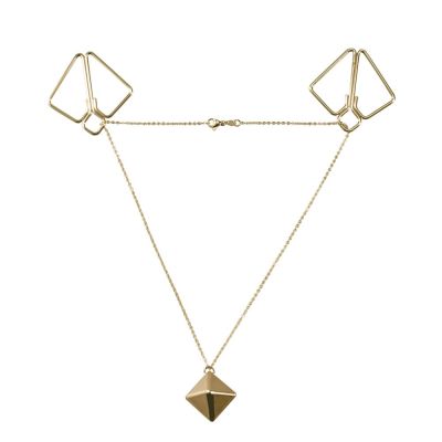 Затискачі для сосків з важкою підвіскою LOCKINK Nipple Clamps with Heavy Pendant - Golden