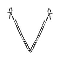 Затискачі для сосків Bedroom Fantasies Nipple Clamps with Chain Black Затискачі для сосків Bedroom Fantasies Nipple Clamps with Chain Black
