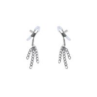 Затискачі для сосків із пензликами Feral Feelings — Nipple clamps Tassels, срібло/білий