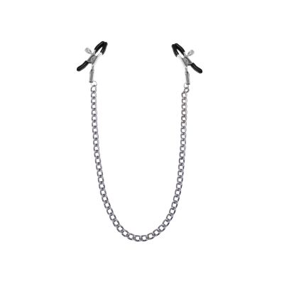 Затискачі для сосків з ланцюжком Feral Feelings — Nipple clamps Classic, срібло/чорний