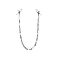 Затискачі для сосків з ланцюжком Feral Feelings — Nipple clamps Classic, срібло/білий