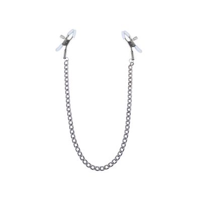 Затискачі для сосків з ланцюжком Feral Feelings — Nipple clamps Classic, срібло/білий